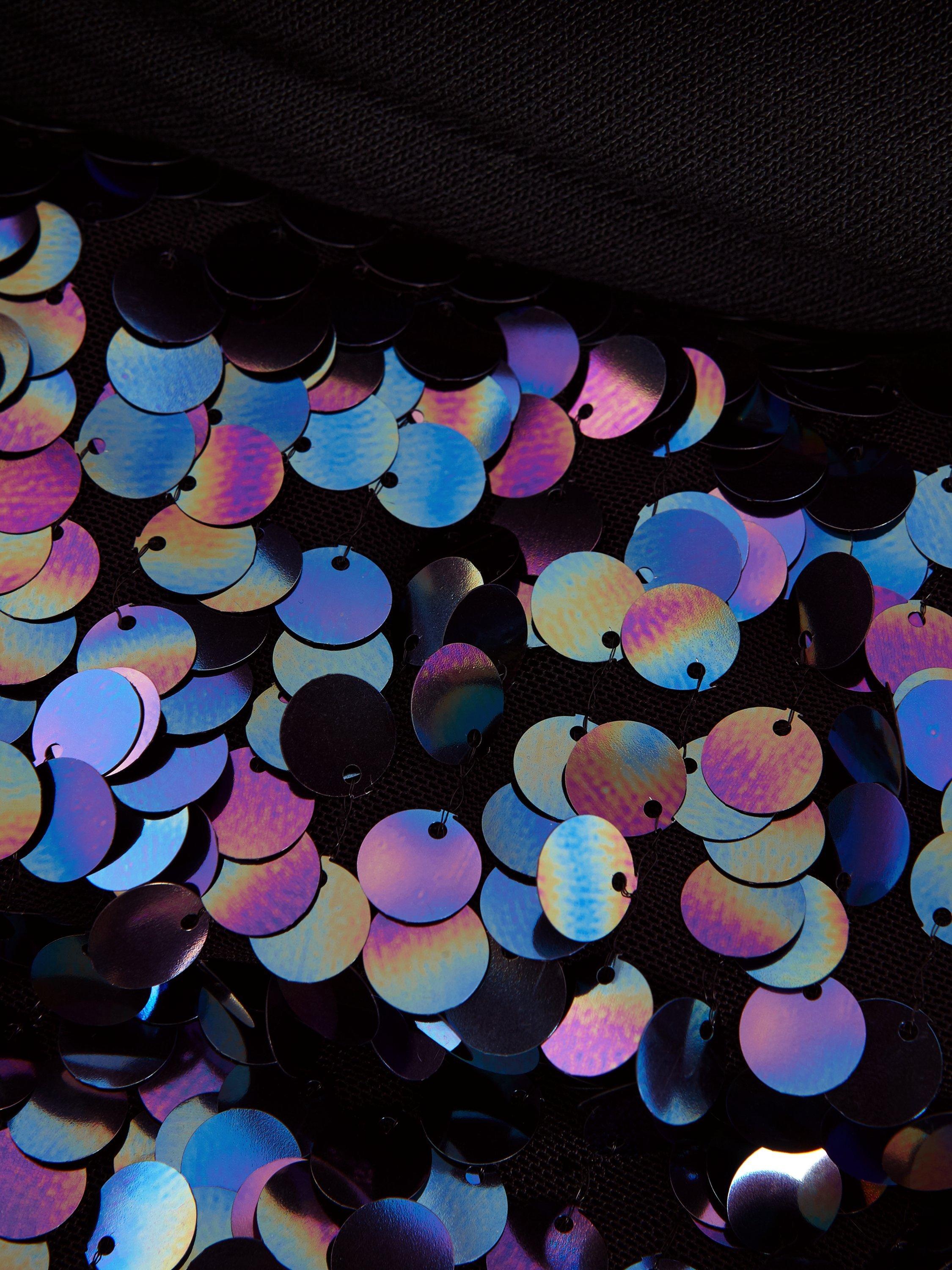 Product image 6 of 7, which shows Phase Eight Becca Sequin Skirt Dress, Black, 12