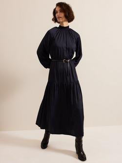 Phase Eight Ornella Belted Dress, Navy, Navy