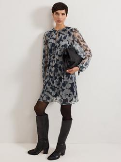 Phase Eight Roma Floral Mini Dress, Grey/Multi, Grey/Multi