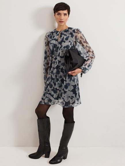 Phase Eight Roma Floral Mini Dress, Grey/Multi, Grey/Multi