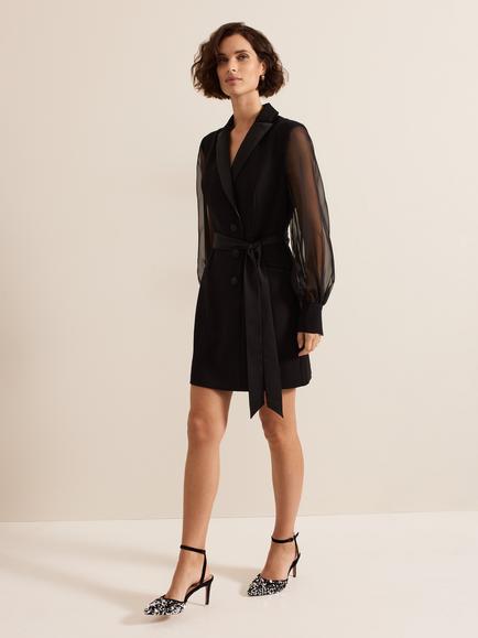Phase Eight Saeda Tuxedo Dress, Black, Black