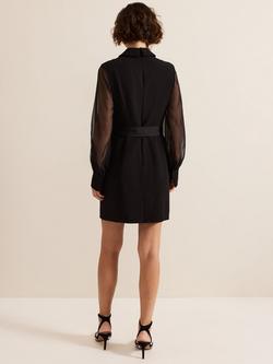 Phase Eight Saeda Tuxedo Dress, Black - view 2, Black