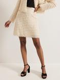 Phase Eight Dolly Sequin Tassel Mini Skirt, Ivory