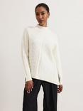 Phase Eight Casey Cable Jumper, Winter White