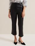 Phase Eight Mya Faux Leather Straight Trousers, Black