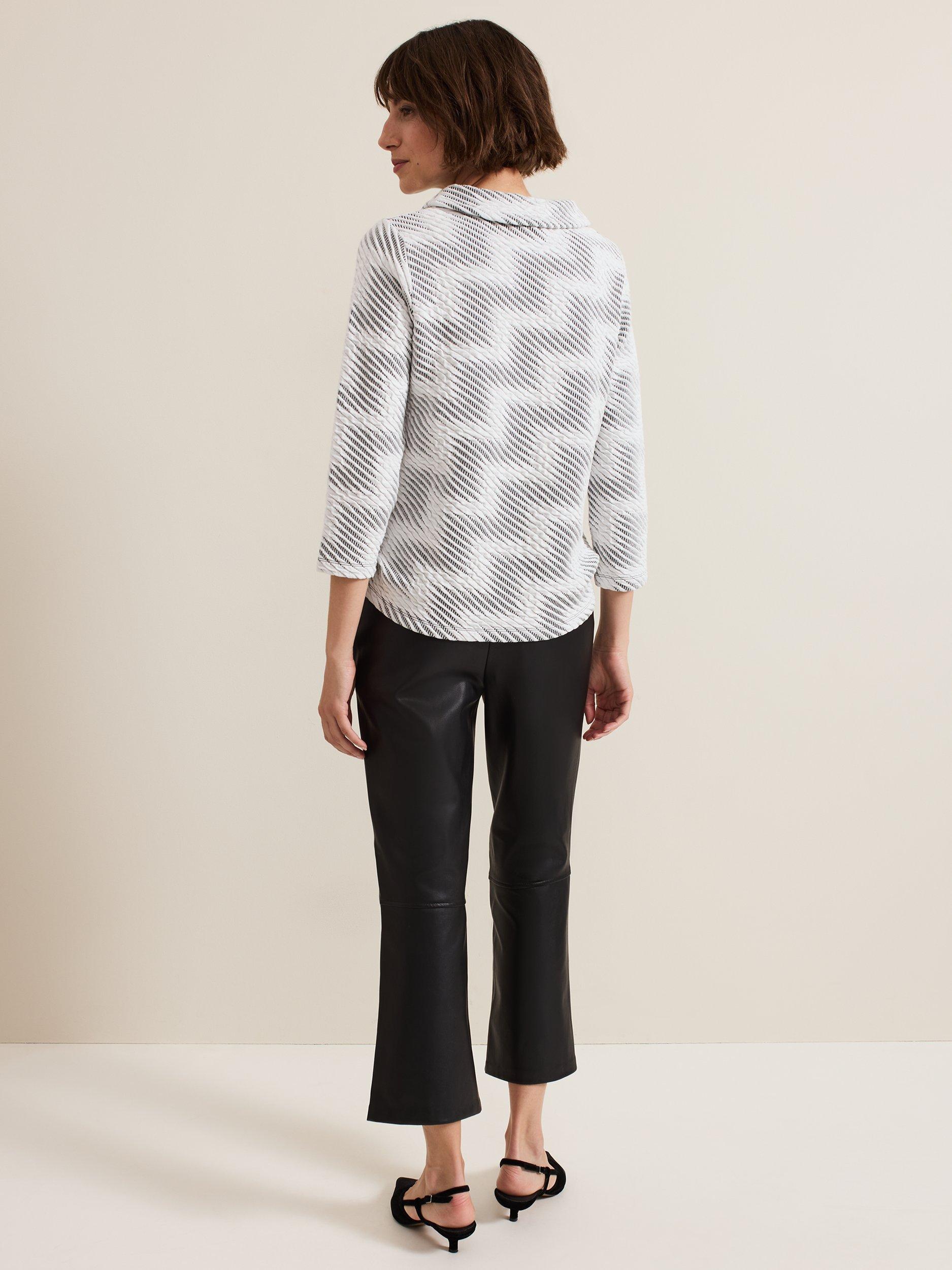 Product image 2 of 7, which shows Phase Eight Mya Faux Leather Straight Trousers, Black, 8