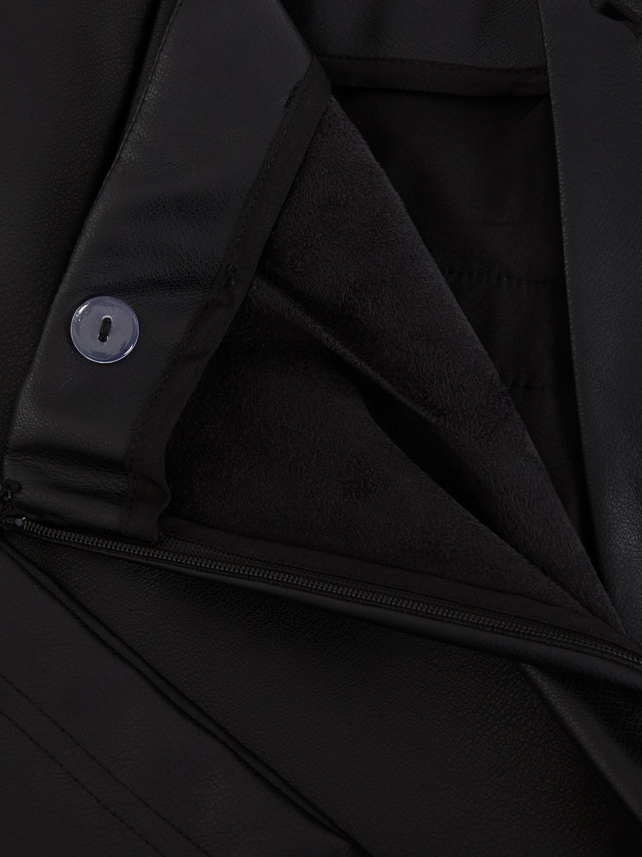 Product image 6 of 7, which shows Phase Eight Mya Faux Leather Straight Trousers, Black, 8