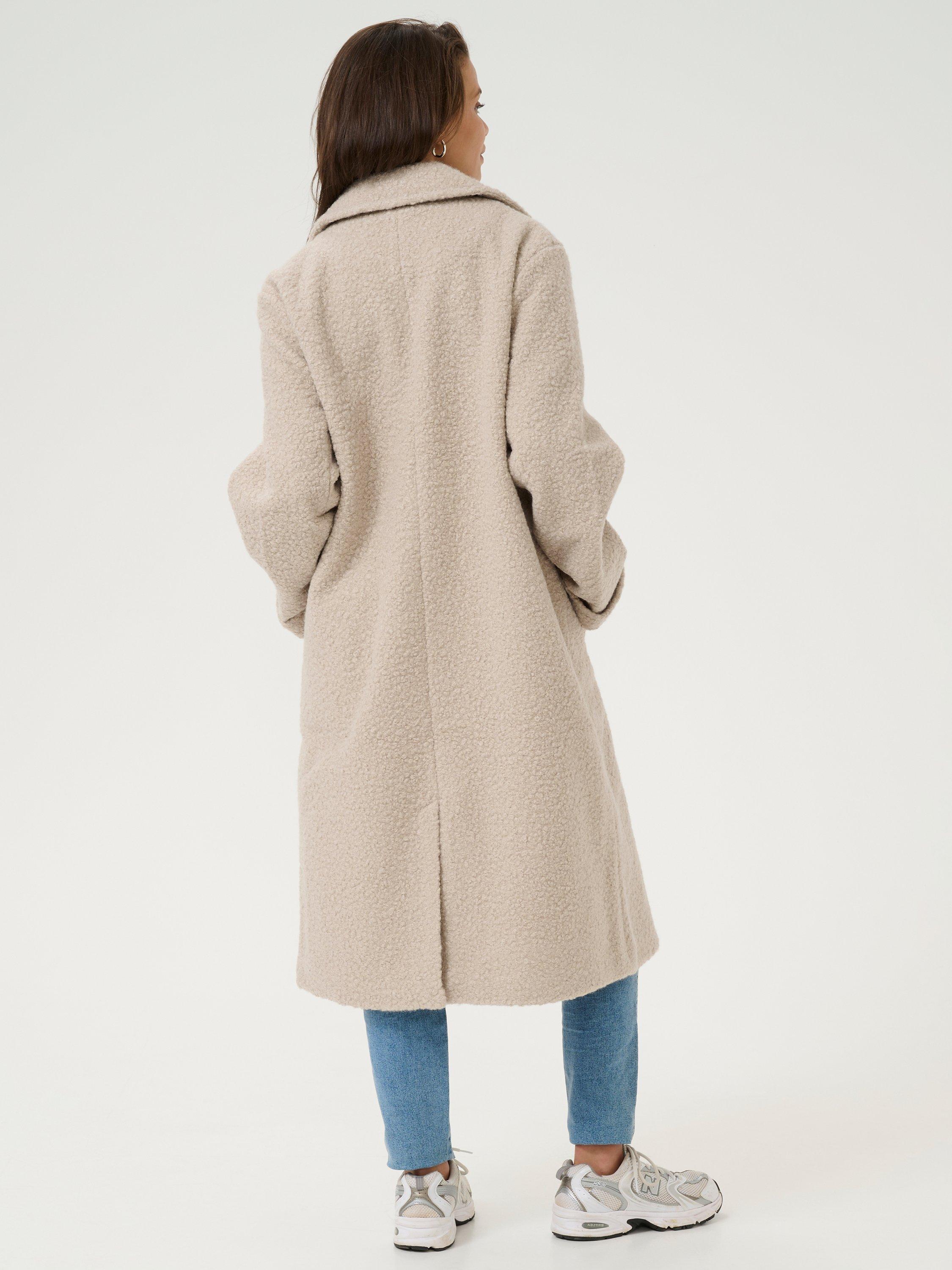 Product image 2 of 5, which shows KAFFE Anne Teddy Coat, Feather Grey, 12