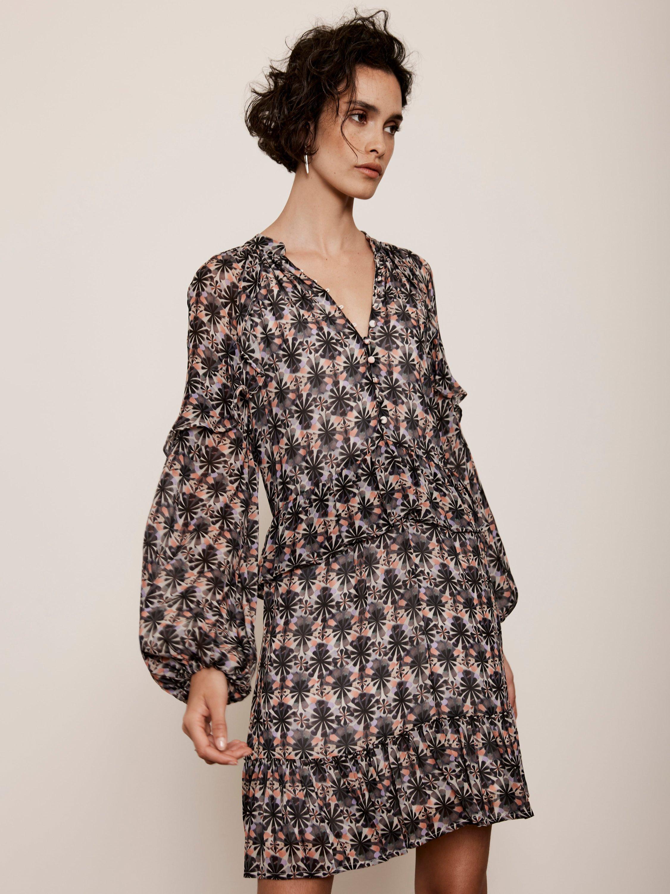 Mint velvet black embroidered floral wrap dress hotsell