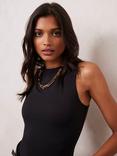 Mint Velvet Layering High Neck Vest Top, White