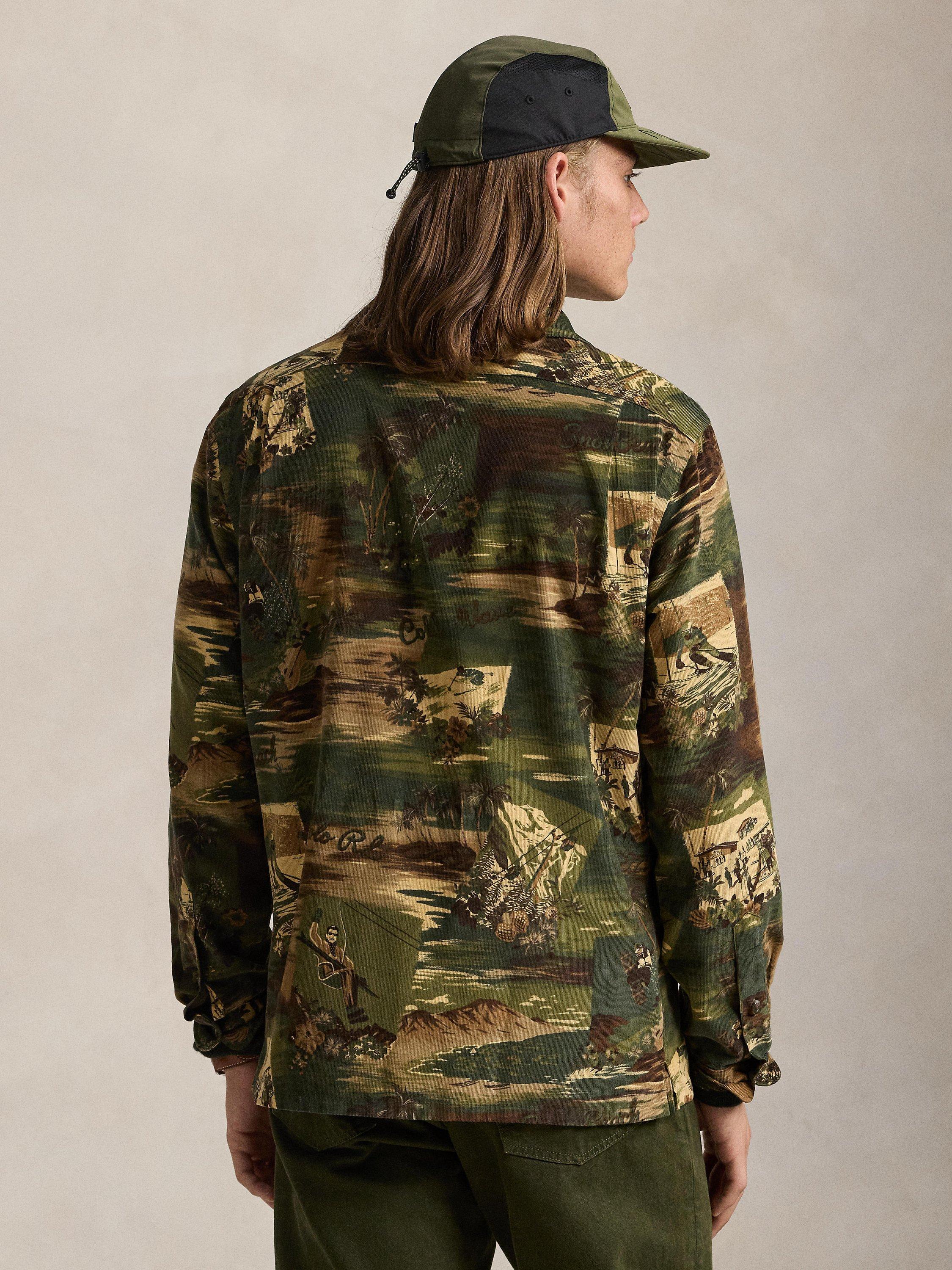 Product image 2 of 6, which shows Ralph Lauren Corduroy Camp Shirt, Camo Ski Scenic, S