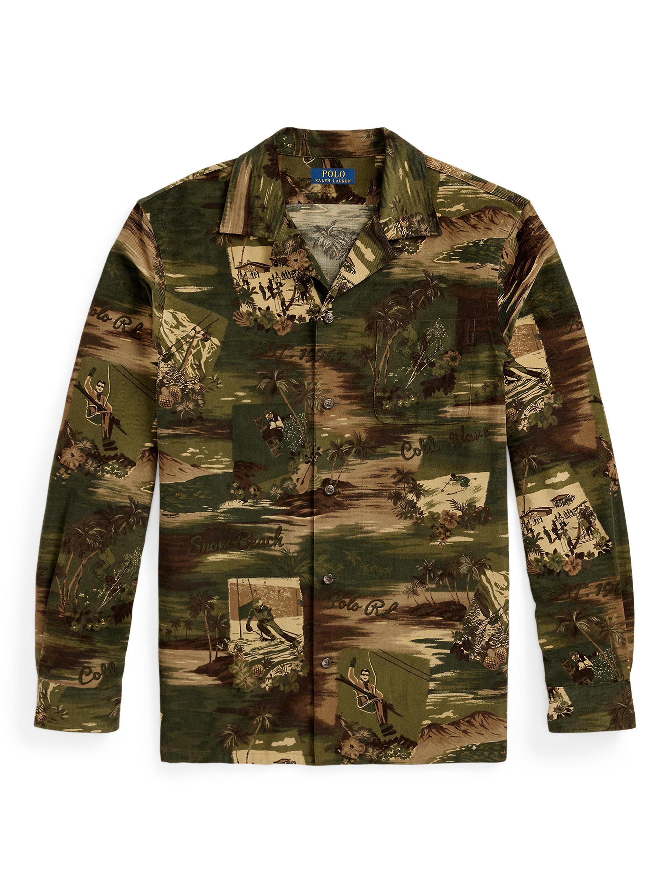 Product image 5 of 6, which shows Ralph Lauren Corduroy Camp Shirt, Camo Ski Scenic, S