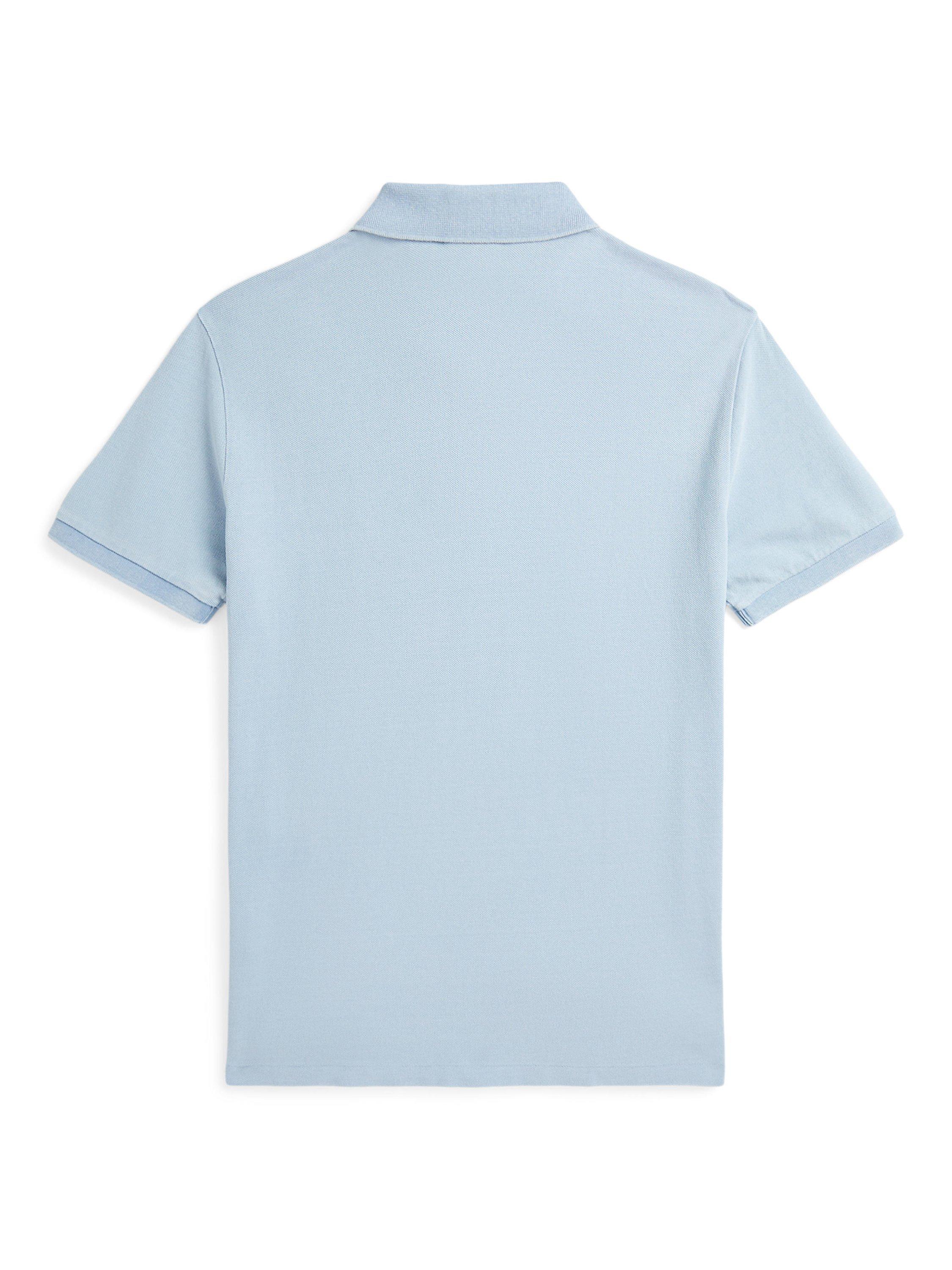 Product image 2 of 2, which shows Polo Ralph Lauren Cotton Regular Fit Short Sleeve Polo Shirt, Light Indigo, L