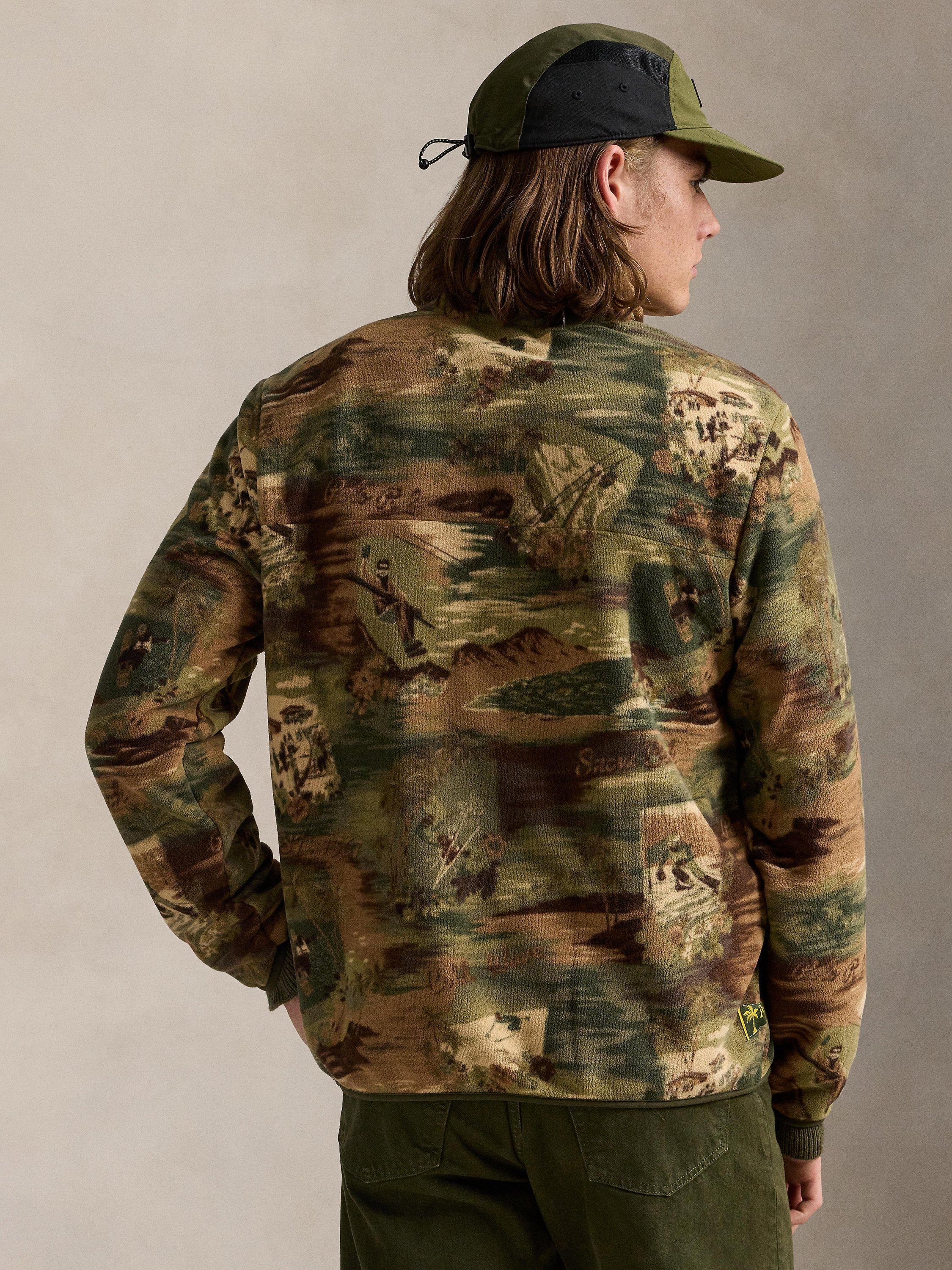 Product image 2 of 5, which shows Polo Ralph Lauren Button Neck Fleece Top, Ski Scenic, M