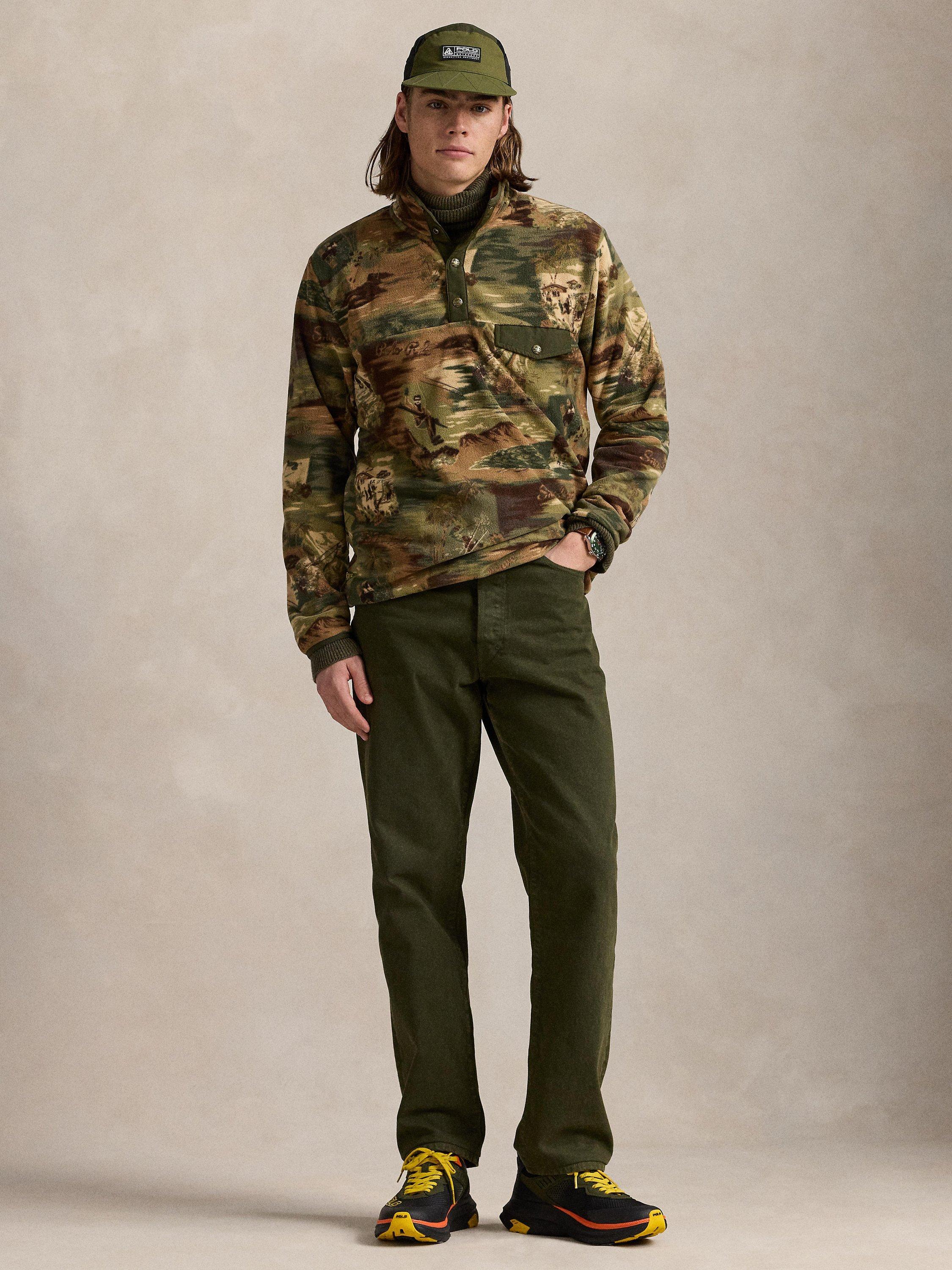 Product image 5 of 5, which shows Polo Ralph Lauren Button Neck Fleece Top, Ski Scenic, M