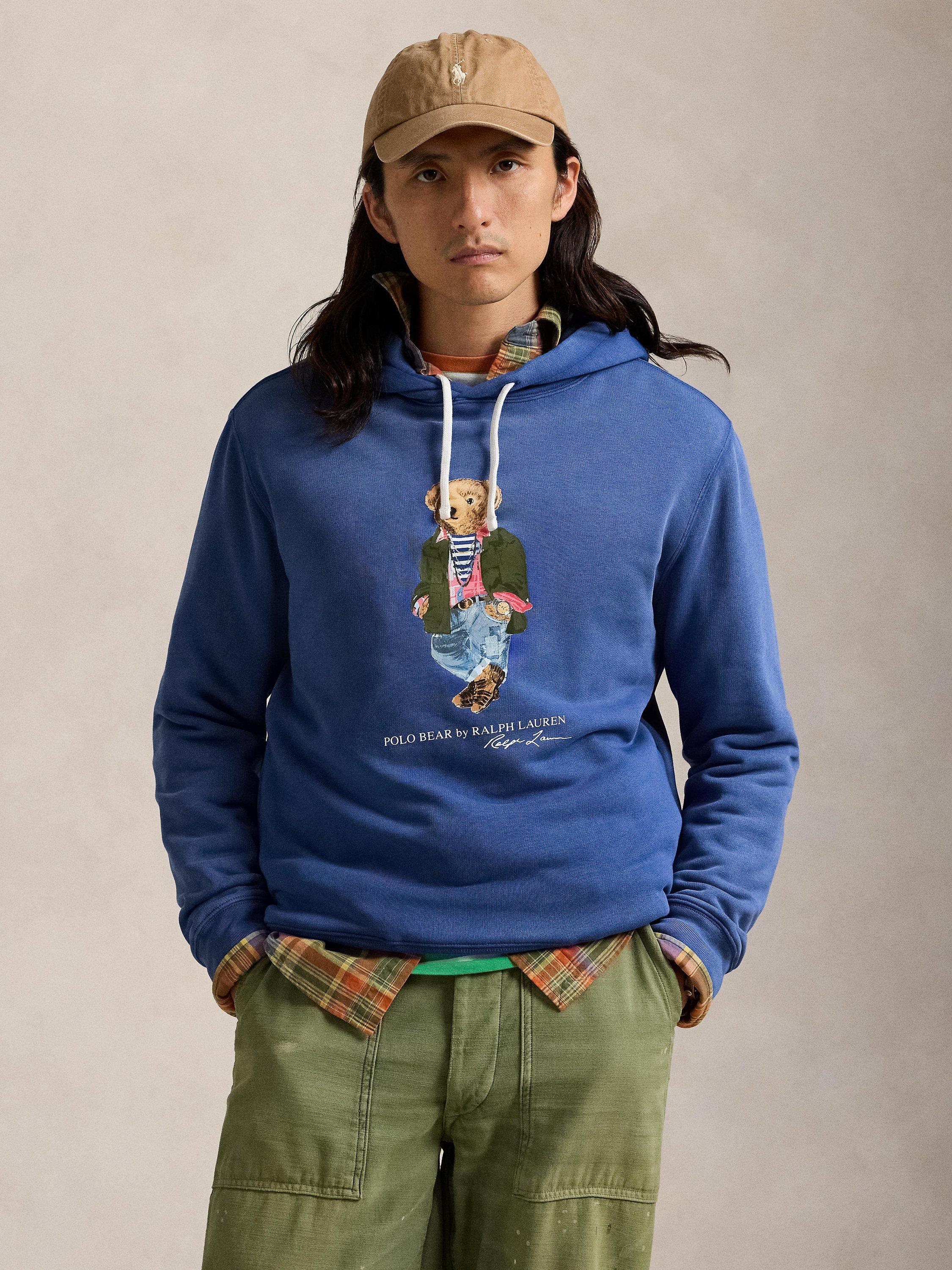 Product image 1 of 5, which shows Polo Ralph Lauren Polo Bear Cotton Blend Hoodie, Blue, S