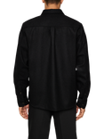 J.Lindeberg Flat Wool Overshirt, Black