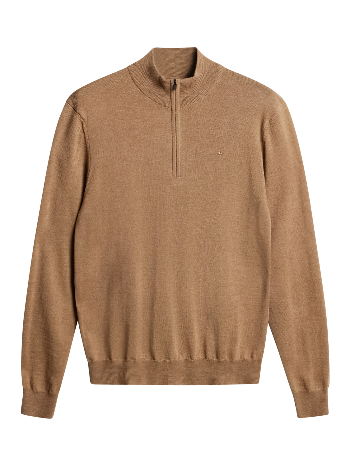 Product image 5 of 5, which shows J.Lindeberg Kiyan Merino Wool Quarter Zip Jumper, Tiger Brown, S