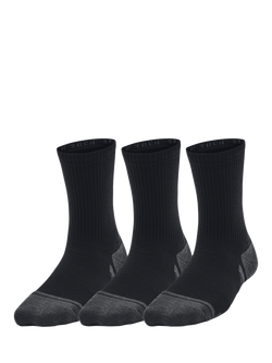 Under Armour Kids' Perform Tech Socks, Pack of 3, Black, Black