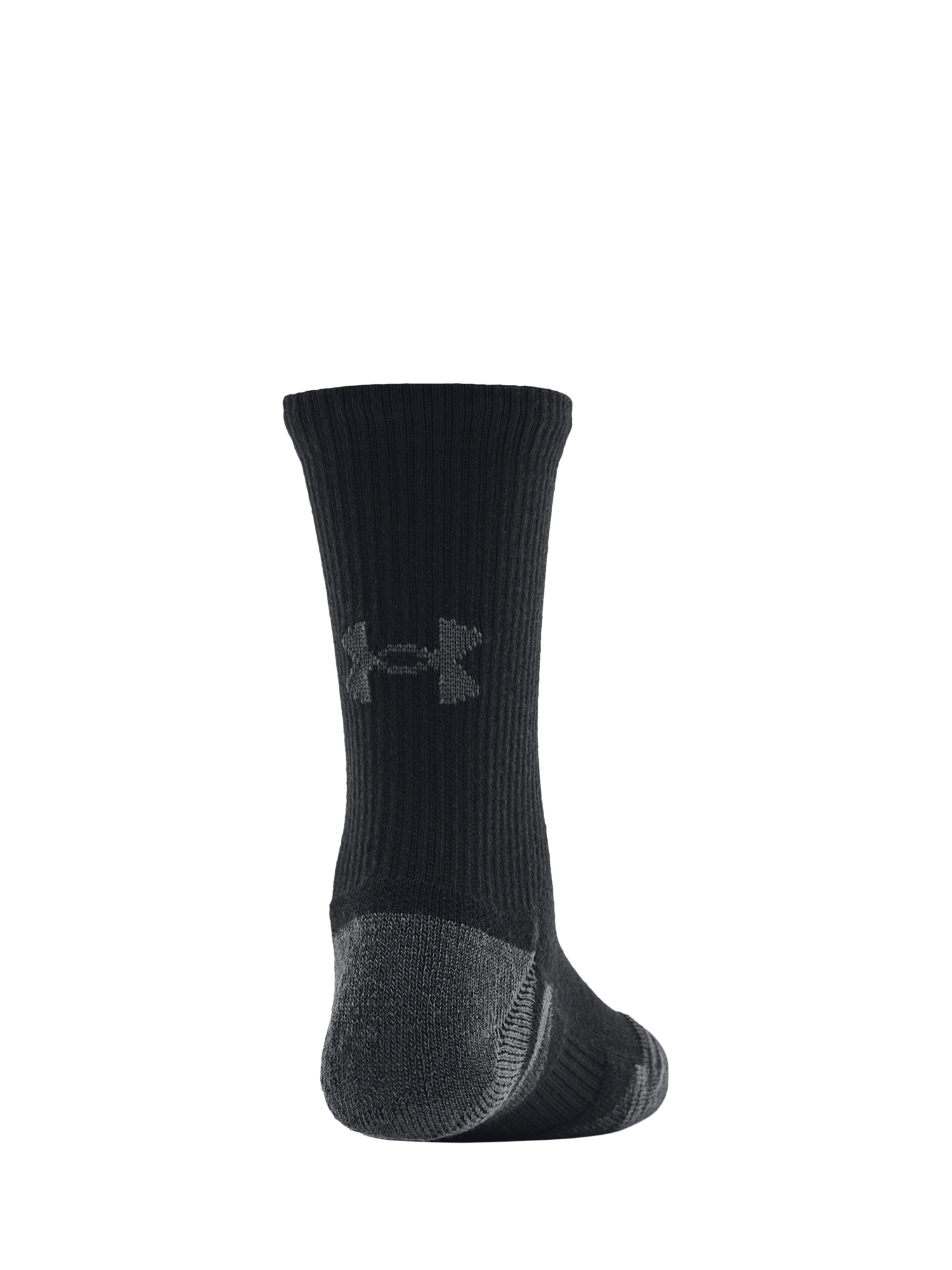 Product image 3 of 5, which shows Under Armour Kids' Perform Tech Socks, Pack of 3, Black, XS
