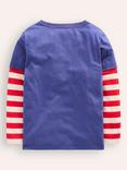 Mini Boden Kids' Applique Mock Sleeve T-Shirt