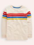 Mini Boden Kids' Cotton Textured Top, Oatmeal/Multi