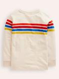 Mini Boden Kids' Cotton Textured Top, Oatmeal/Multi