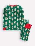 Mini Boden Kids' Snug Glow In The Dark Christmas Tree Pyjamas, Green/Multi