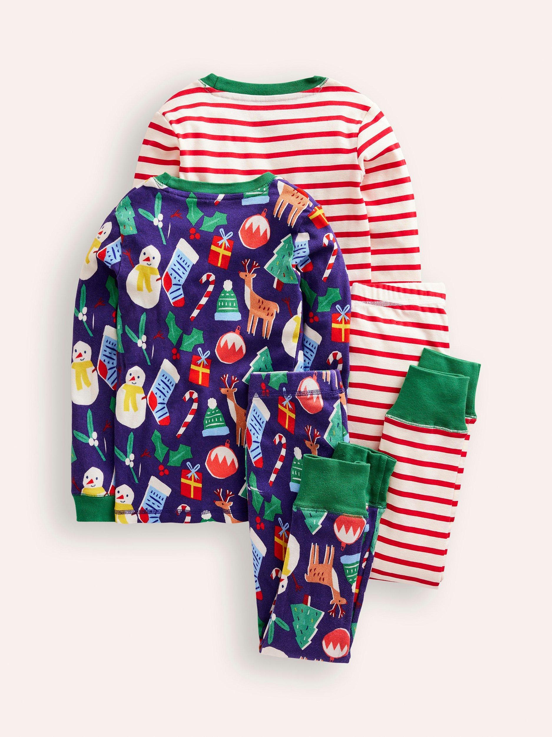 Mini Boden Kids Snug Christmas Pyjamas Pack of 2 Multi