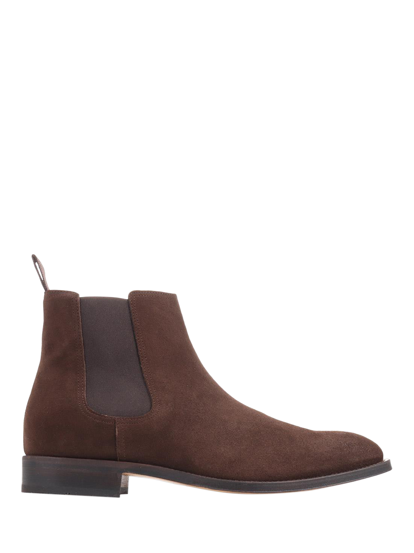 Product image 1 of 5, which shows Jones Bootmaker Cheltenham Suede Chelsea Boots, Dark Brown Suede, 6