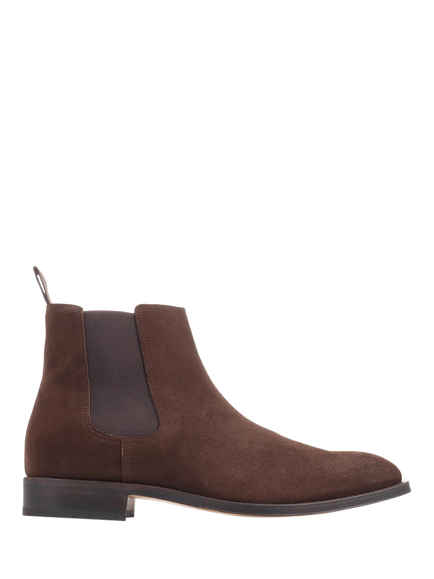 Jones Bootmaker Cheltenham Suede Chelsea Boots, Dark Brown Suede