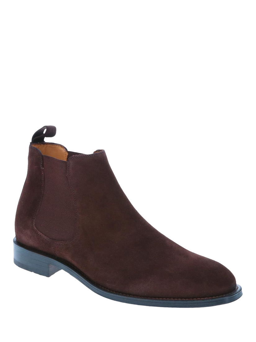 Product image 2 of 5, which shows Jones Bootmaker Cheltenham Suede Chelsea Boots, Dark Brown Suede, 6