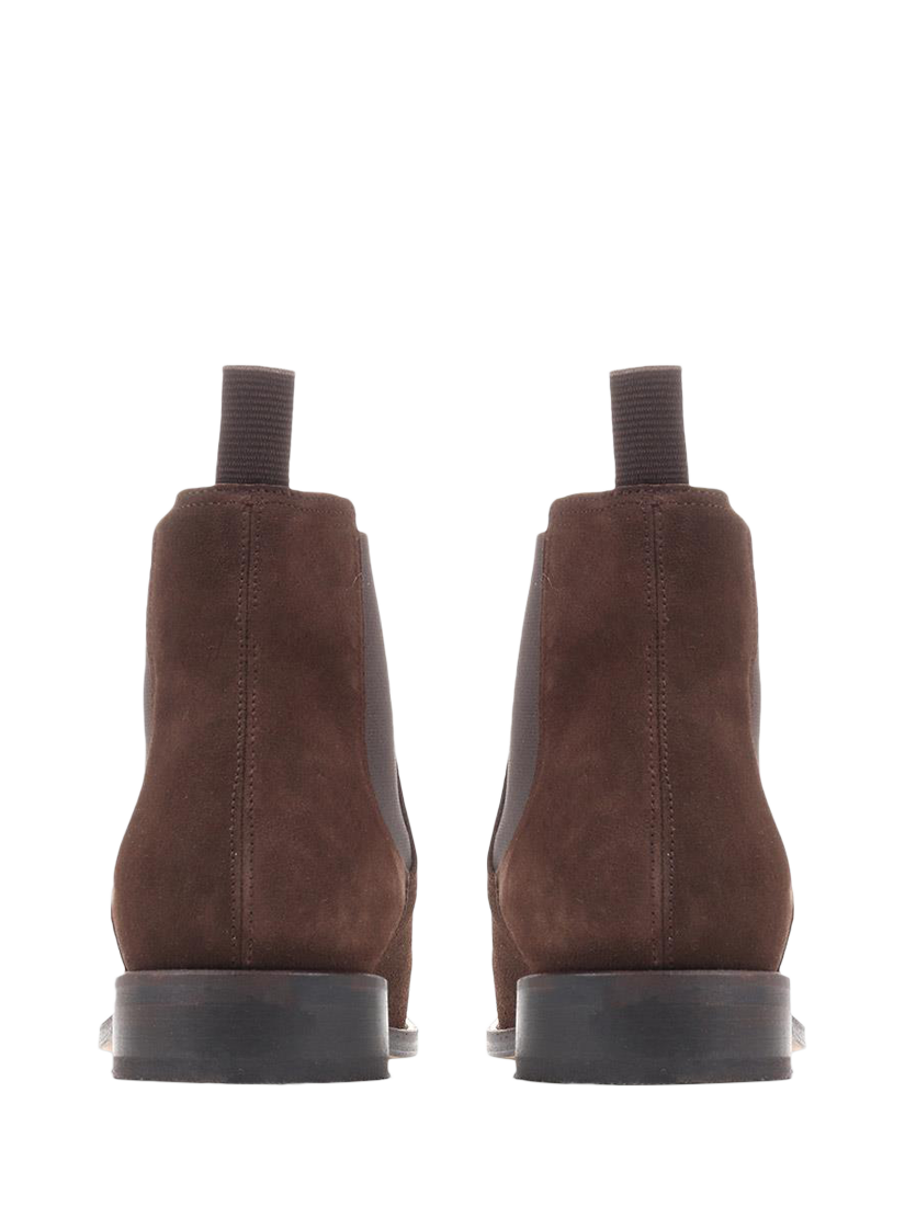 Product image 3 of 5, which shows Jones Bootmaker Cheltenham Suede Chelsea Boots, Dark Brown Suede, 6
