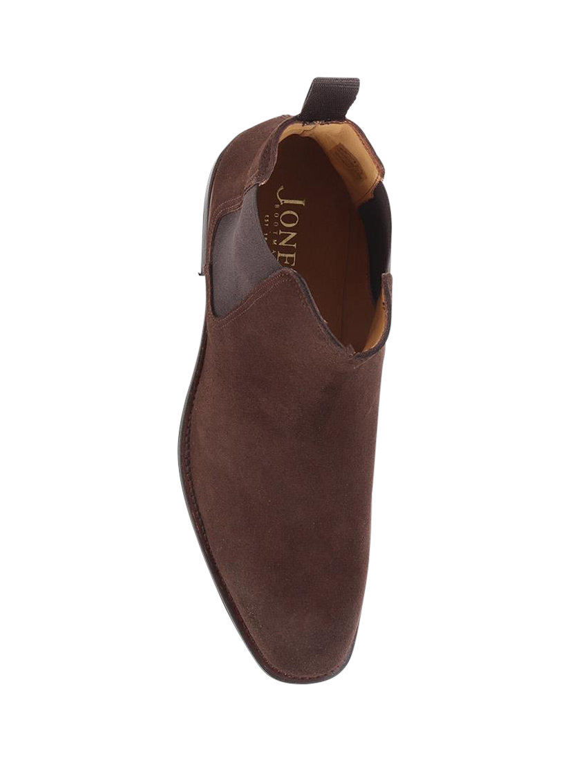 Product image 4 of 5, which shows Jones Bootmaker Cheltenham Suede Chelsea Boots, Dark Brown Suede, 6