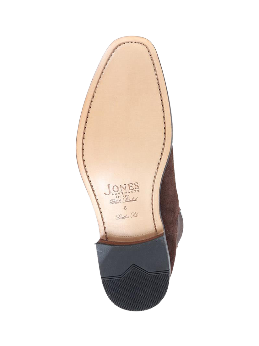 Product image 5 of 5, which shows Jones Bootmaker Cheltenham Suede Chelsea Boots, Dark Brown Suede, 6