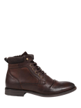 Jones Bootmaker Docklands Leather Lace-Up Ankle Boots, Dark Brown