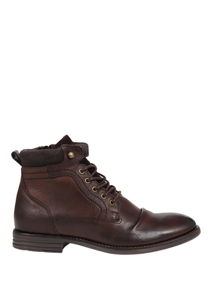 Jones Bootmaker Docklands Leather Lace-Up Ankle Boots, Dark Brown, Dark Brown