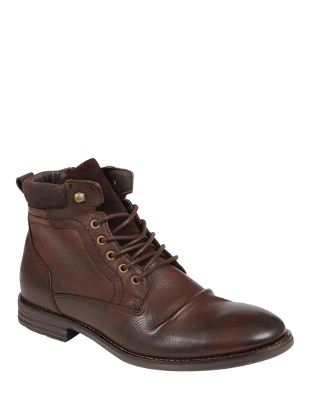 Jones Bootmaker Docklands Leather Lace-Up Ankle Boots, Dark Brown - view 2, Dark Brown
