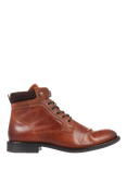 Jones Bootmaker Docklands Leather Lace-Up Ankle Boots, Dark Tan