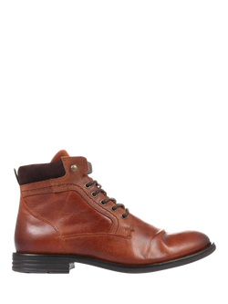 Jones Bootmaker Docklands Leather Lace-Up Ankle Boots, Dark Tan, Dark Tan