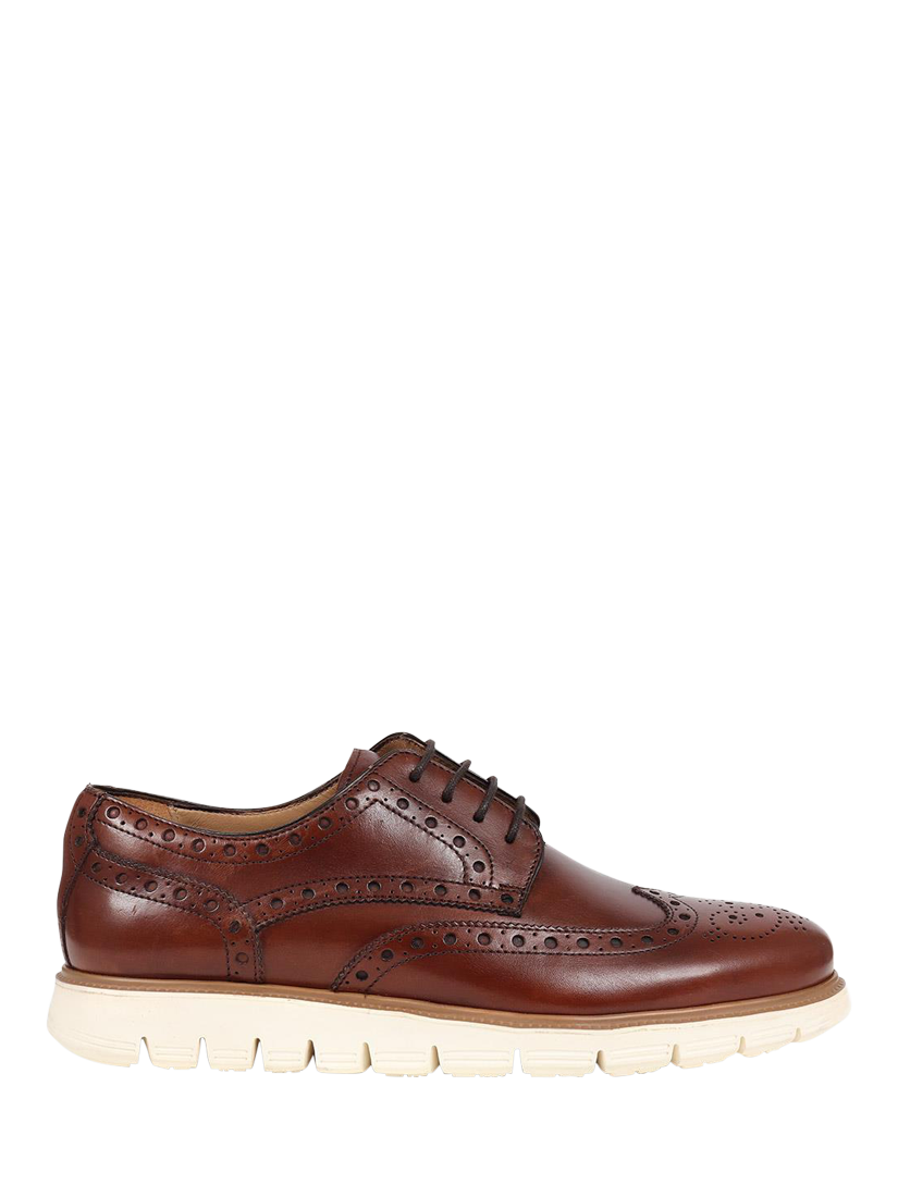 Product image 1 of 5, which shows Jones Bootmaker London City Leather Lace Up Brogues, Chestnut, 6