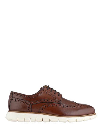 Jones Bootmaker London City Leather Lace Up Brogues, Chestnut