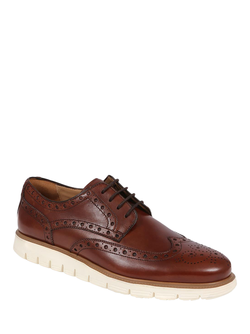 Product image 2 of 5, which shows Jones Bootmaker London City Leather Lace Up Brogues, Chestnut, 6