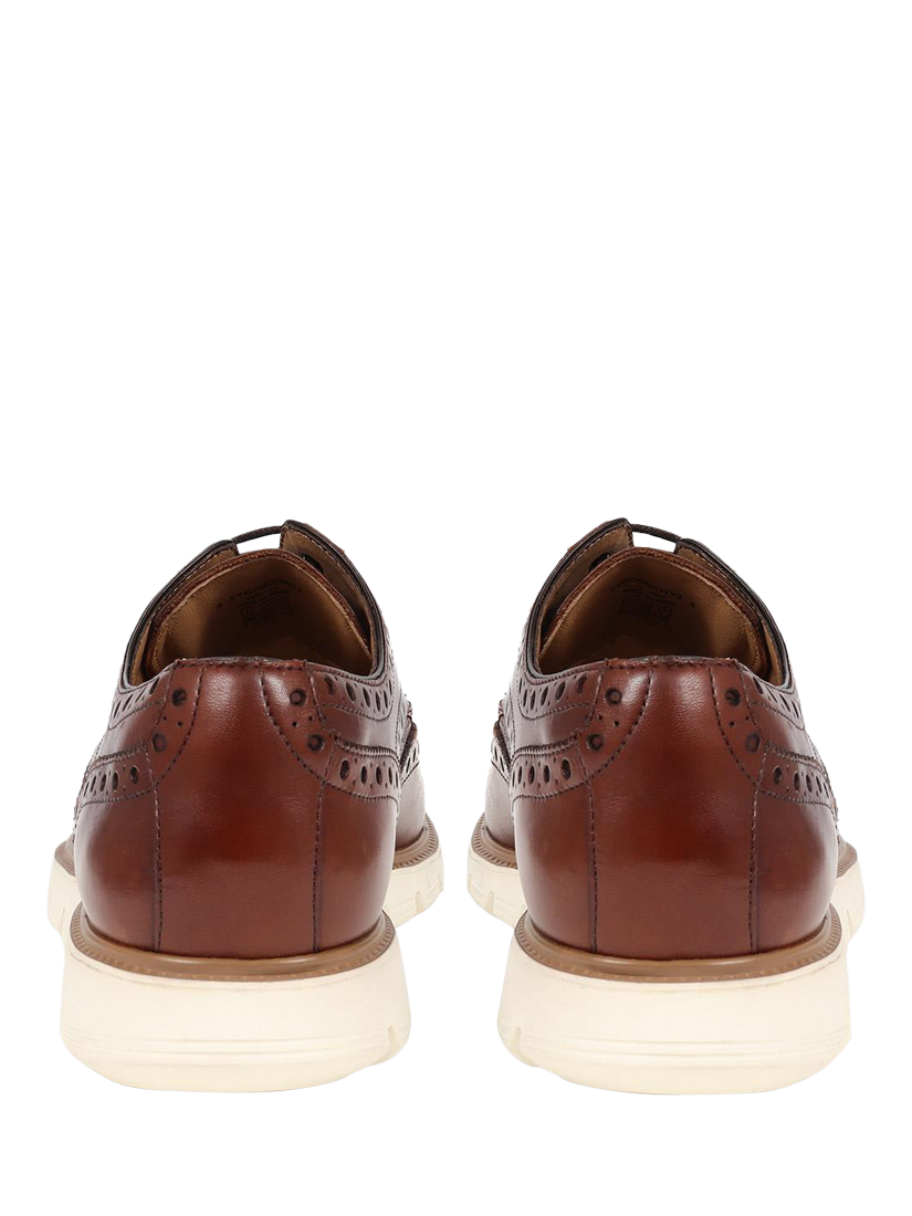 Product image 3 of 5, which shows Jones Bootmaker London City Leather Lace Up Brogues, Chestnut, 6