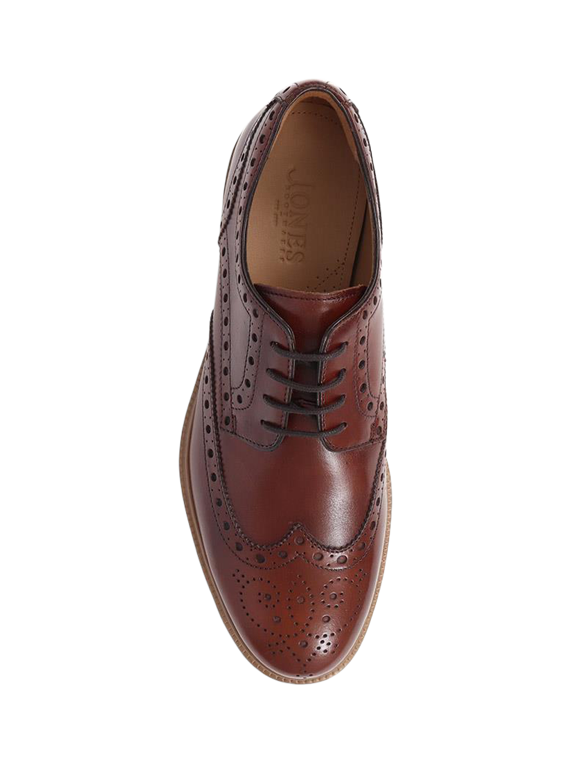 Product image 4 of 5, which shows Jones Bootmaker London City Leather Lace Up Brogues, Chestnut, 6