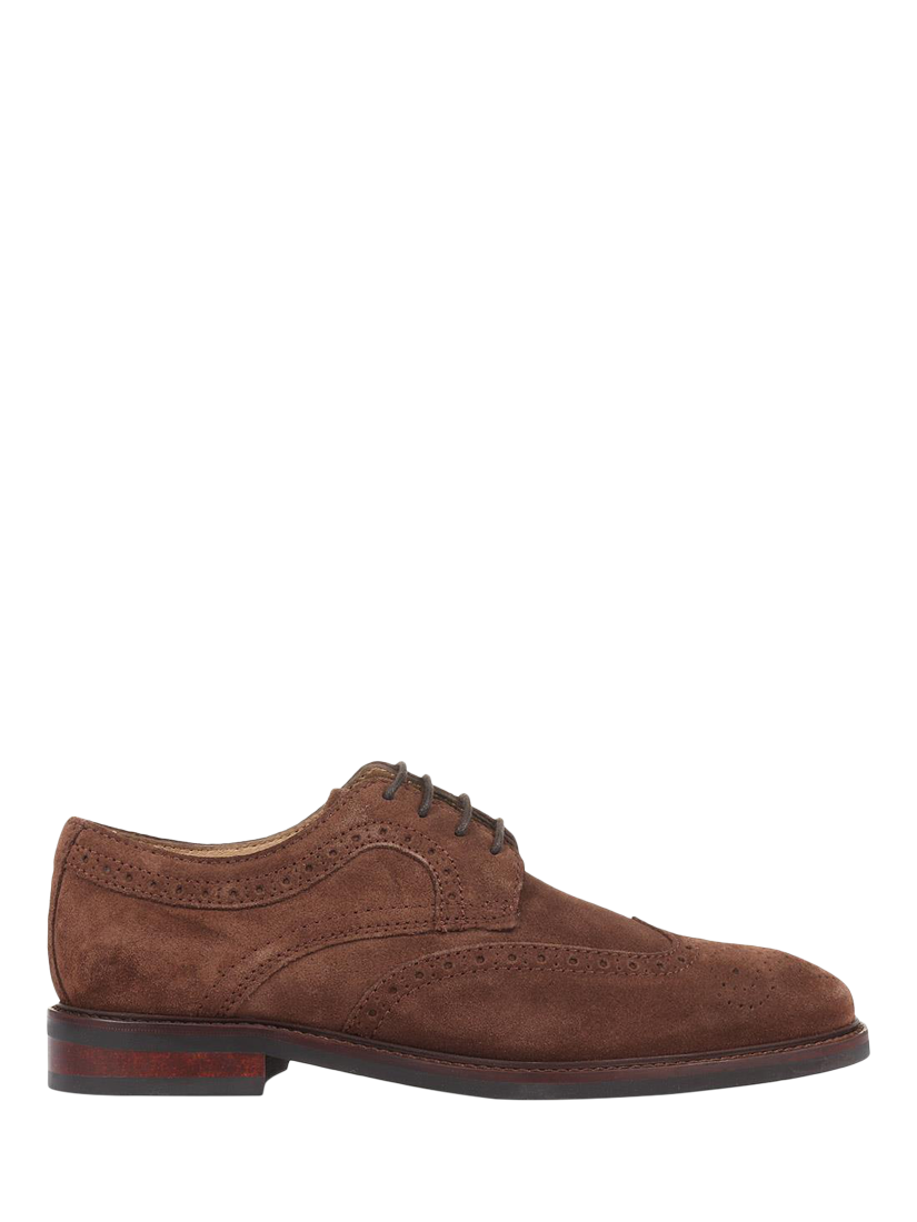 Jones Bootmaker Longwood Suede Brogue Derby Shoes Brown