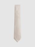 Reiss Ceremony Silk Blend Textured Tie, Oatmeal