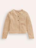 Mini Boden Kids' Sparkle Occasion Cardigan, Gold