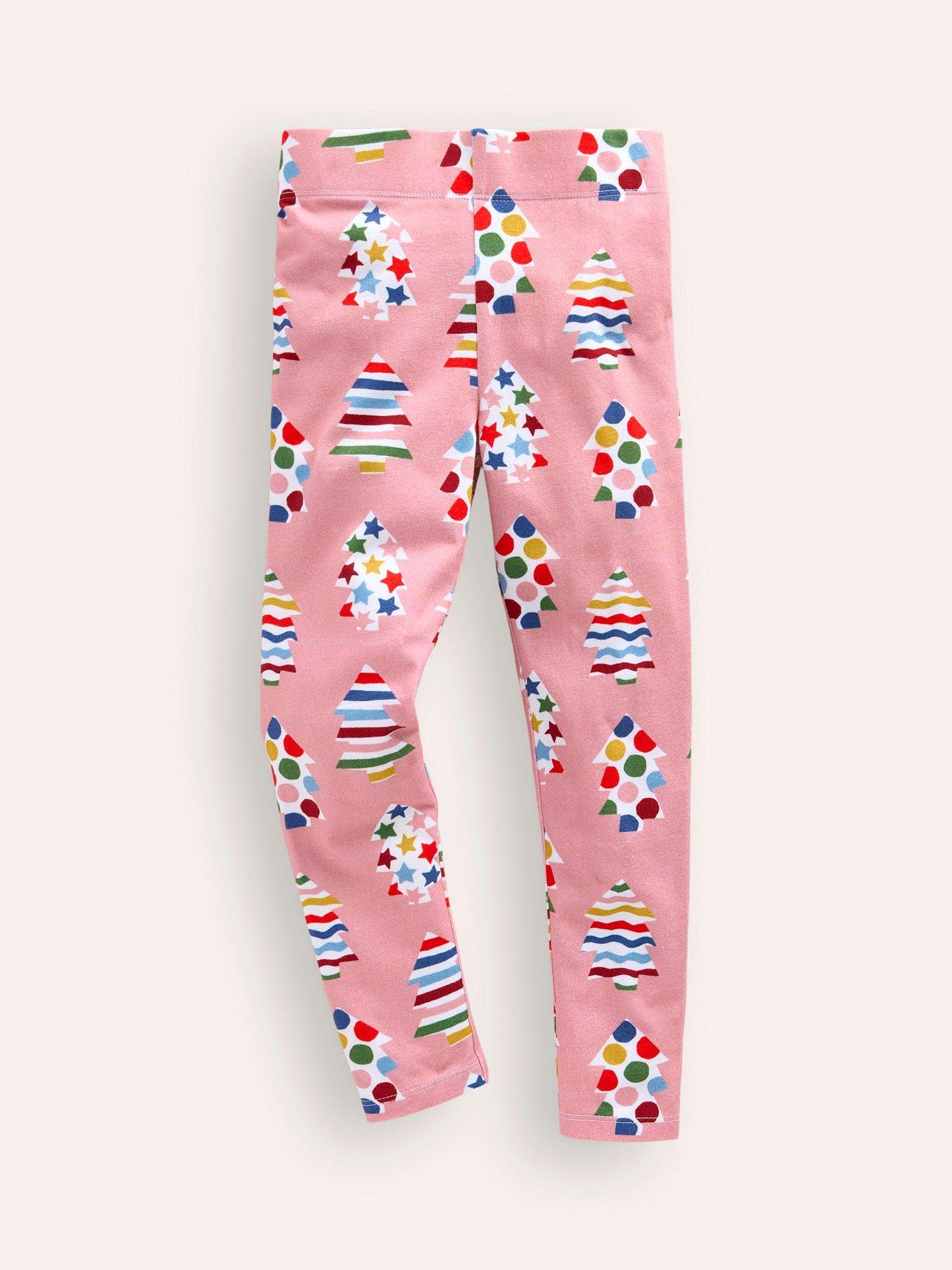 Mini Boden Kids Fun Christmas Leggings Pink Multi