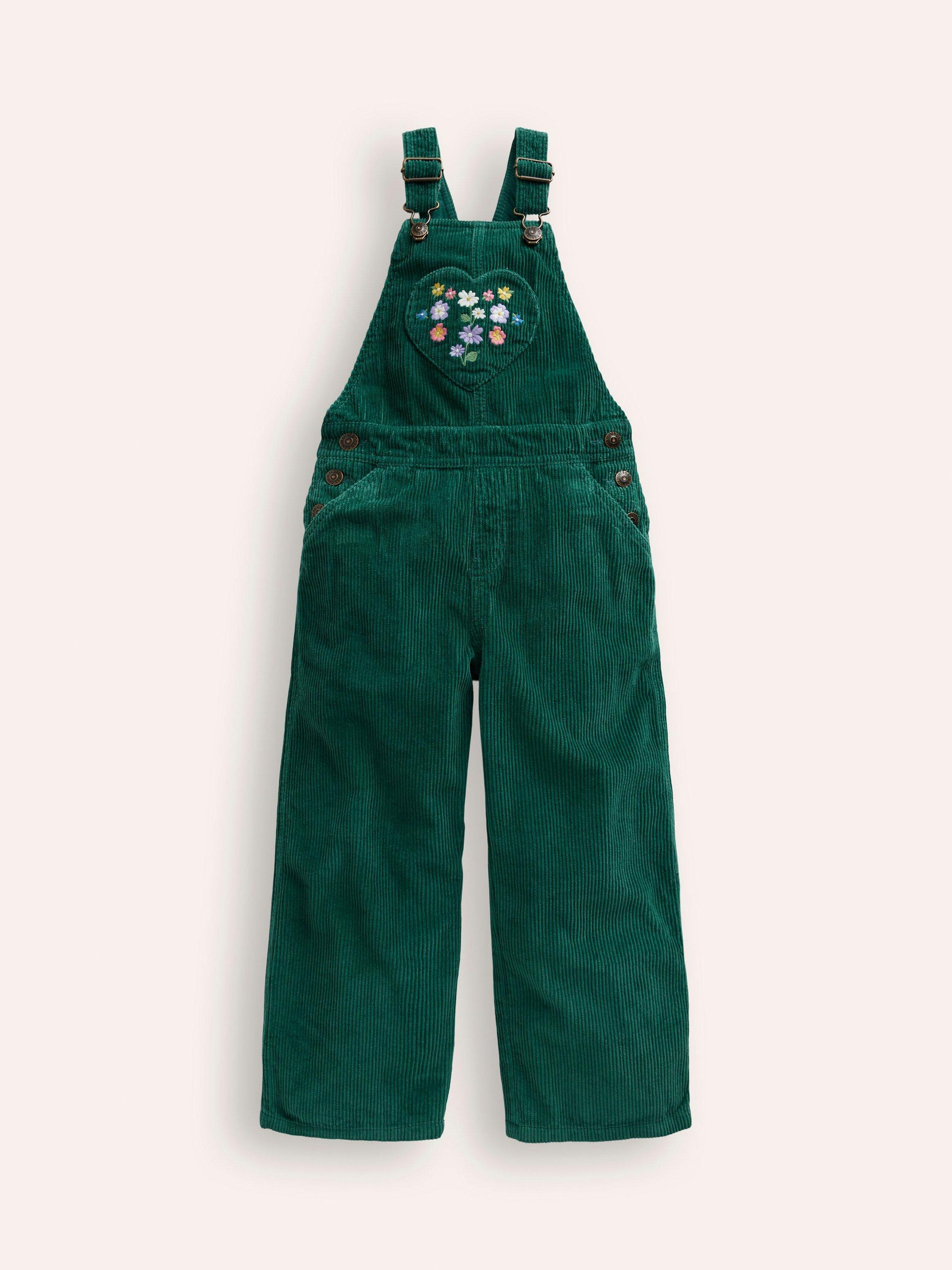 Mini Boden Kids' Straight Leg Dungarees, Jewel Green